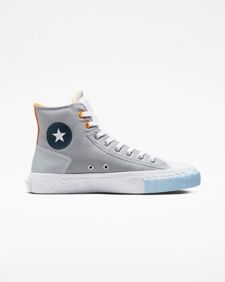 Pánské Boty Vysoké Converse Chuck Taylor Alt Star Reflective Shine Šedé Bílé Oranžové | CZ PMHU65